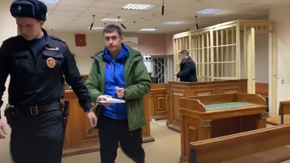 Сотрудник ГУУР МВД РФ Евгений Кузин в момент ареста